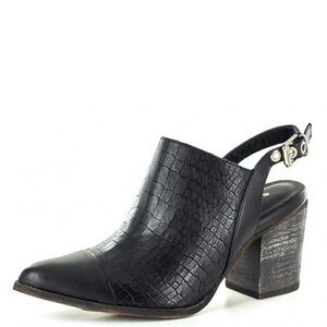 NEW! Chocolat Blu Black Anita Black Croco Mule - Size 36